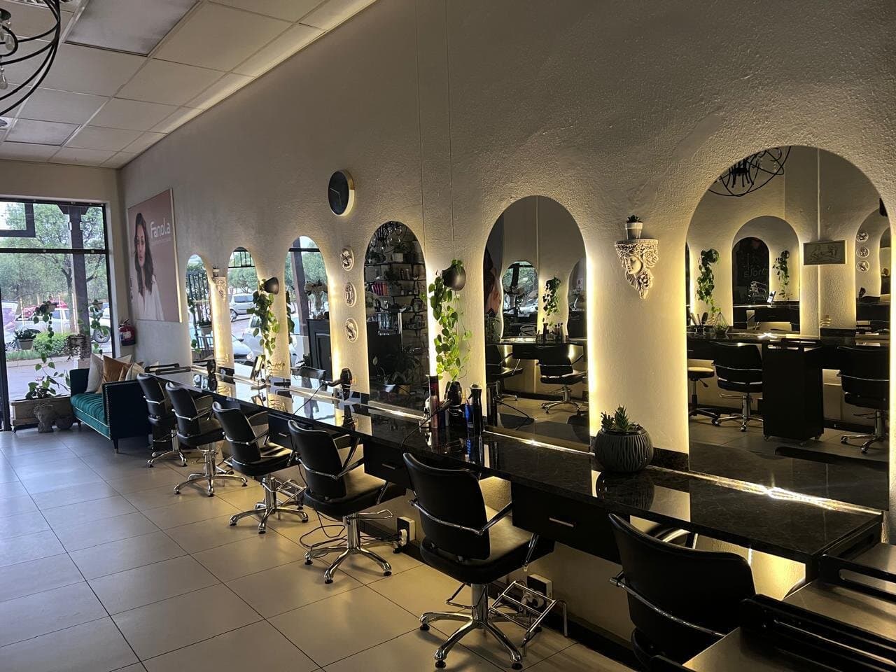 Agora Hair salon interior in Moreleta Park, Pretoria — a welcoming space with expert stylists